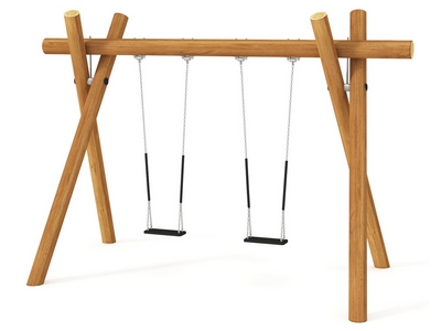 Качели двойные Триумф 9 на импрегнированных бревнах