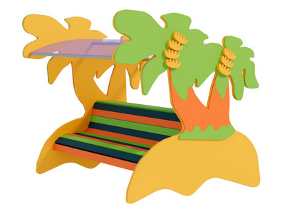 Скамейка двусторонняя с теневым навесом Банановый рай