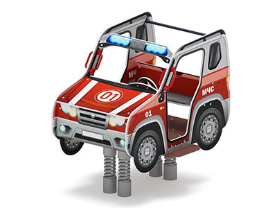 Качалка на пружине Вездеход спасателей