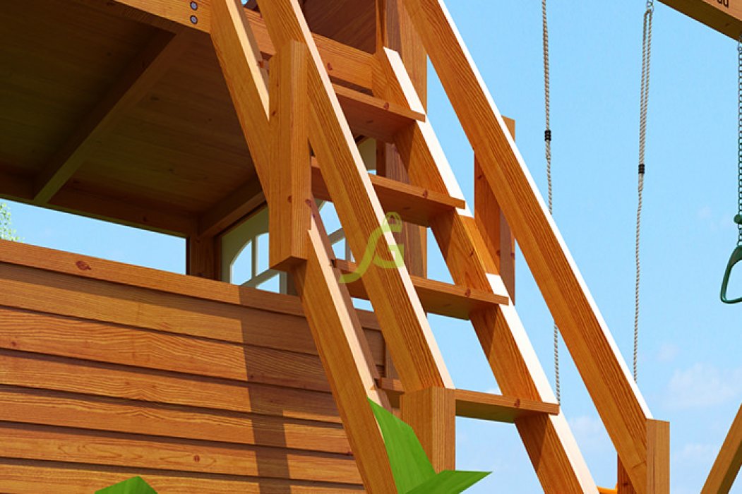 Детская деревянная площадка Клубный домик 3 Luxe - вид 5