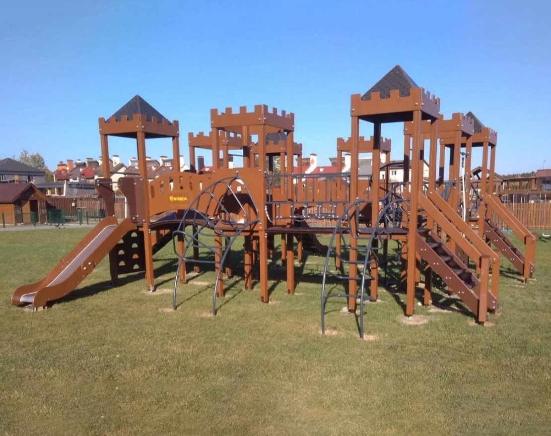 Игровой комплекс Империя Сити с тремя горками (металлический скат, Н-1200 и 1500) ДИО 13072.1 - вид 3