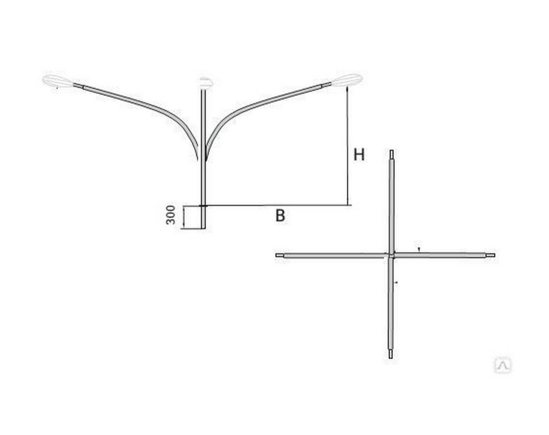 Кронштейн консольный четырехрожковый К4К 2-2 холодный цинк - вид 2