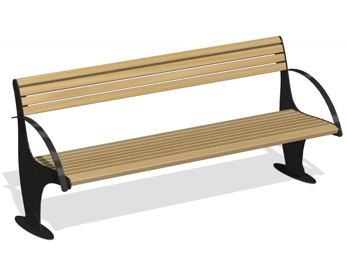 Скамейка уличная со спинкой Престиж 1 - вид 4