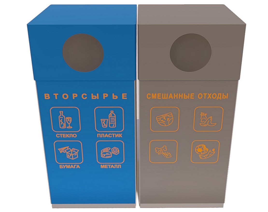 Урна «Мегаполис» для раздельного сбора мусора - вид 4